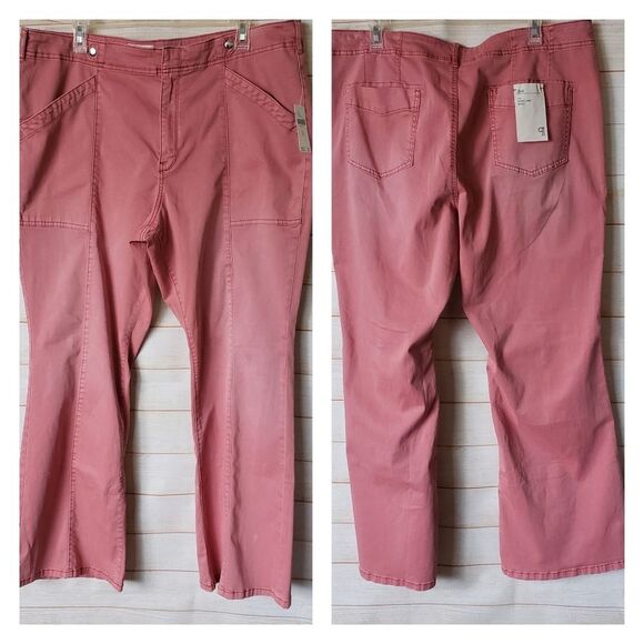 Pilcro Low Rise Utility Demilune Boot Cut Stretchy Pants Rose Women's Size 34 - Picture 7 of 14